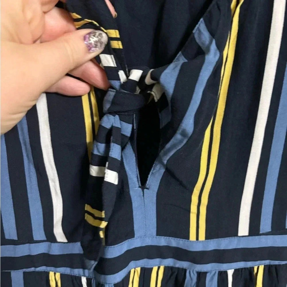 Abercrombie & Fitch Romper Size XS Petite Shorts Striped Blue Yellow Jumper - Picture 3 of 8